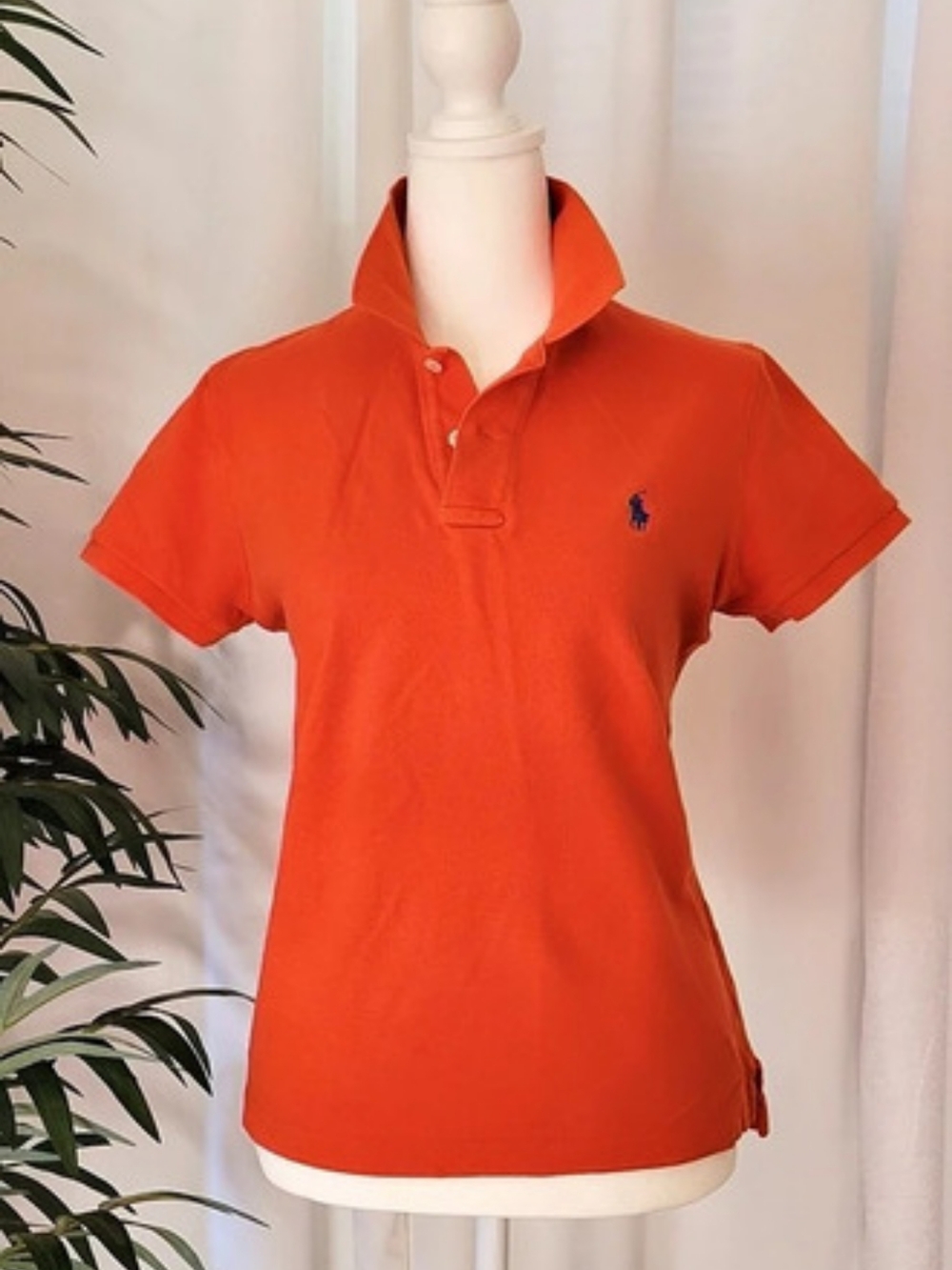 Polo Ralph Lauren Slim Fit Cotton Mesh Polo Shirt Orange